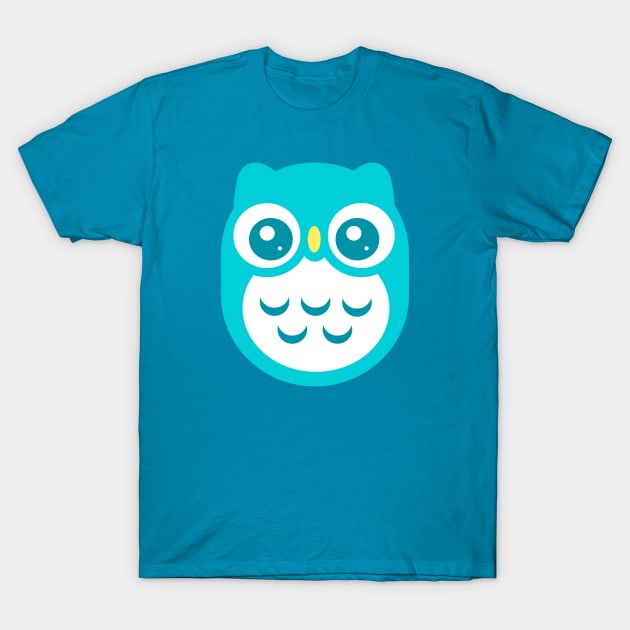 Blue Cute baby Owl T-Shirt by ClaudiaRinaldi